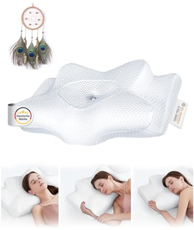 ANUK® Ergonomisches Kissen- Memory Foam Kissen- mit extra Traumfänger-Seitenschläfer-Rückenschläfer-Bauchschläfer-Allergikerfreundlich hergestellt-Orthopädisches Kopfkissen