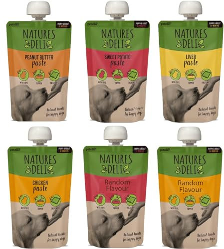 Liver Paste for Dogs 100g [Pack of 6] Perfect for Treat Lick Mats, Food Toppers, Training Treats and with Treat Reward Toys Dog Pate (6x Mixed Flavour)