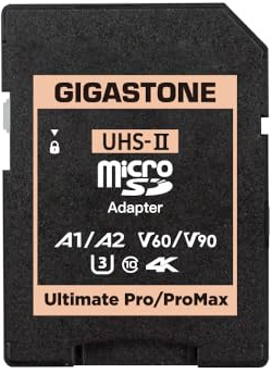 Gigastone Adaptateur UHS-II SD, Micro SD pour Smartphone, Ordinateur personnel, Caméra, Tablette - Résistant à la température, Étanche - 150 MB/s