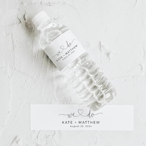 Etichette Personalizzate Per Bottiglie D'Acqua - 50/100 Pezzi Qualsiasi Data Di Testo Personalizza Etichette Adesive Per Bottiglie, Personalizza Compleanno Battesimo Matrimonio Bar Mitzvah Decor, S