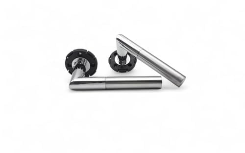 Schartec Stainless Steel Door Handles for Interior Door in Silver Black or Gun Grey Also for Toilet Bathroom Handle Set Room Doors Door Handles Door Handles Door Fittings (Liam, Silver, Normal)