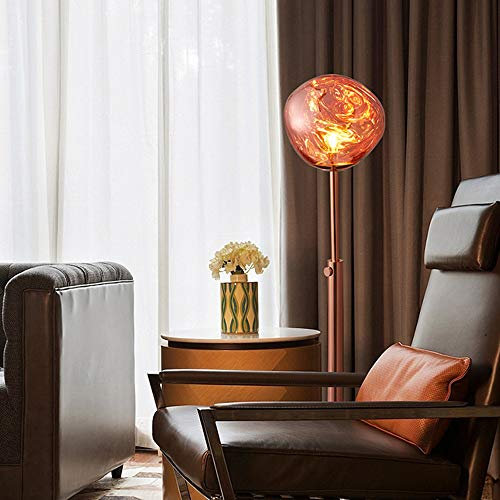 Nordic Acrylic Lava Shape Design Floor Lamp Modern Standing Lighting Fixture Plug-in Creative Standing Lamp Height Adjustable for Living Room Bedroom Hotel Villa Art Decor (Chrome) 87(Rose Gold)
