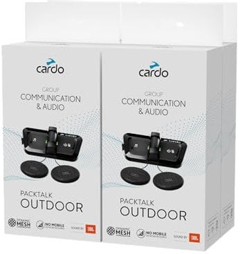 Cardo PACKTALK OUTDOOR Family Pack - Helmet Communication System, Great for Ski, Snowboard and Cycling (Black, Four Pack)
