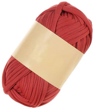 T-shirt Garn Textilgarn Hooked Bändchengarn Tshirt Yarn Taschen Jersey Schlauchgarn Häkelgarn for Hand DIY Bag, Blanket, Cushion, Crochet Projects, Home Decor (1 Stück,rostrot)