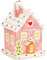Vorratsdose Lebkuchenhaus aus Keramik 11 x 15 cm - Weihnachtliche Aufbewahrungsdose für Kekse & Süßigkeiten mit Deckel - Weihnachtsdose Keramikdose als Weihnachtsdeko, Tischdeko & Weihnachtsgeschirr