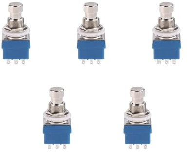 9-polige 3PDT Fußpedal-Stompbox für E-Gitarren-Effekte, True Bypass-Druckknopf, Ein-Aus, Momentaner LED-Steuerhebel, Griff, Stopp-Dimmer Detektor