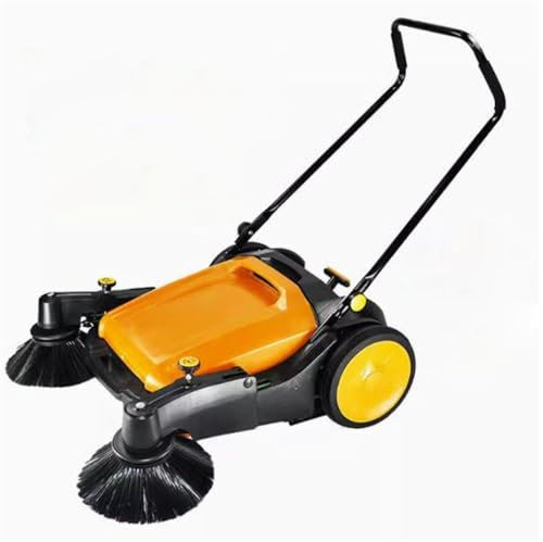 Electric Push Sweeper Hand Pushed Sweeping Machine, Unpowered, Industrial Factory, Warehouse, Workshop Cleaning Vehicle Behind Outdoor Hand Push Sweeper