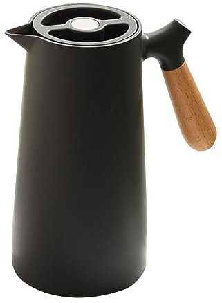 NAMOARLY 1stück Isolierkanne Mit Holzgriff Doppelwandige Thermokanne Für Tee Kaffee Wasser Milch Stilvolles Design Für Zuhause Büro Und Leicht Rutschfest Und Platzsparend