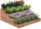 Outsunny Jardinera de Madera Elevada de 4 Niveles Jardinera Exterior Grande con Diseño de Escalera Huerto Urbano para Cultivos Plantas Flores para Patio Terraza Balcón 113x113x46 cm Café Oscuro