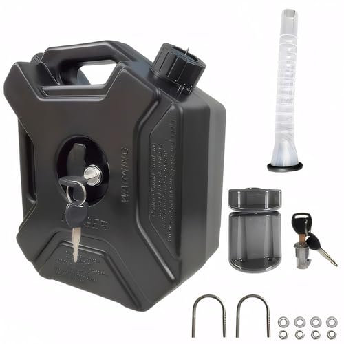 Motorrad-Benzinkanister, 5 l/1, 3 Gallonen, antistatischer UTV-Benzinkanister mit Halterung, auslaufsicherer kleiner mit Griff, Benzinbehälter kompatibel mit den meisten Autos