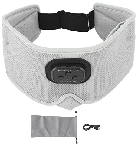 lvifloae Bluetooth 5.2 Sleep phones Wireless 3D Sleeping Eyeshade Music phones for Side Sleeper with 20 White Noise Timing Black (Gray)