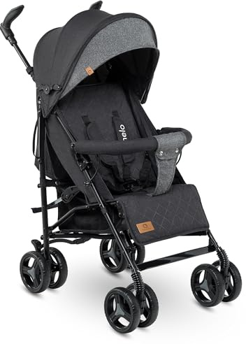 Lionelo IRMA Leichter & faltbarer Kinderwagen bis 15 kg (ca. 3 Jahre) mit Lie-Flat Funktion, 5-Punkt-Gurt, großen 15,2 cm Rädern, Moskitonetz, großem Korb und Kapuze, drehbaren Griffen