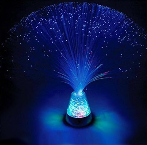 Deeke Colour Changing Fibre Optic Crystal Lamp - 13.5 Mood Lamps for Bedroom,Fiber Optic Night Light with Color-Changing Crystal LED Table Lamps,Battery Powered