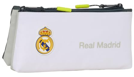 Real Madrid Equipacion 25/26 Kulturtasche für Kinder, mit einfachem Reißverschluss, ideal für Kinder verschiedener Altersgruppen, bequem und vielseitig, Qualität und Widerstandsfähigkeit, 22 x 8 x 10