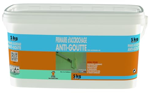 PRB Primaire d’Accrochage Anti-Gouttes 5kg - Sous-Couche Préparatrice pour Supports Lisses - Adhérence Renforcée - Usage Intérieur et Extérieur