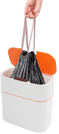 Poubelle à couches, automatique, avec capteur, 13 l, sans contact, pour cuisine, salle de bain, salon, blanche, moderne, étanche, avec couvercle, orange et blanc