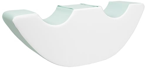 Velinda Doppel-Schaukelfigur Böhnchen Schaumstoff-Wippe Balancierbrücke Wippschaukel (Farbe: weiß, Mint)