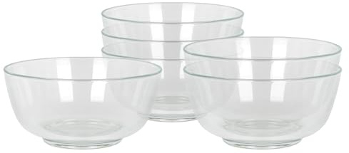 Argon Tableware Glass Snack Bowls Set of 6-11cm Clear Serving Bowls for Snacks Desserts Dips & Sides - Durable Soda Lime Glass Small Bowls for Kitchen Dining & Entertaining