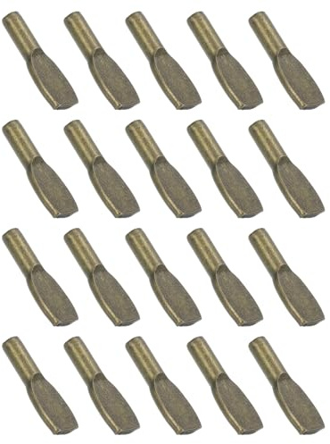 QUARKZMAN 25Stk Regalstifte 6mm Löffelform Metallische Regalhalterungen Für Küchenschränke Bücherregale Bronze | Regalhalterungen, Für Küchenschränke Bücherregale, 6mm, Löffelform, Metallische