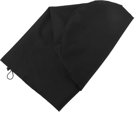 Milisten Housse pour Foyer Extérieur Ronde 60x74 Cm en Tissu Oxford 600d Noir Imperméable Poignées Latérales, Protection Anti-poussière et Résistante au Vent pour Brasero de Terrasse