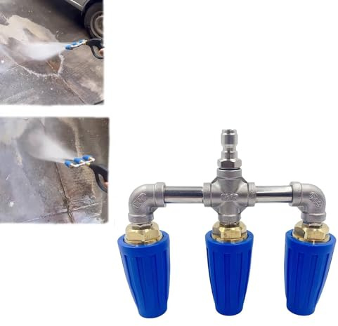 4000 Psi Triple Turbo Nozzle Pressure Washer,360° Rotating Nozzle TripleNozzle Pressure Washer with 1/4 Quick Connector,2.5 Orifice 3-in-1 TurboNozzle,4-6 GPM,for Floor,Garden,Deck,Car