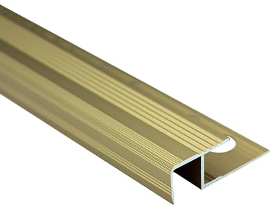 Alu Stufenprofil Fliesenschiene Profil Treppe Schiene matt L270 H10mm gold