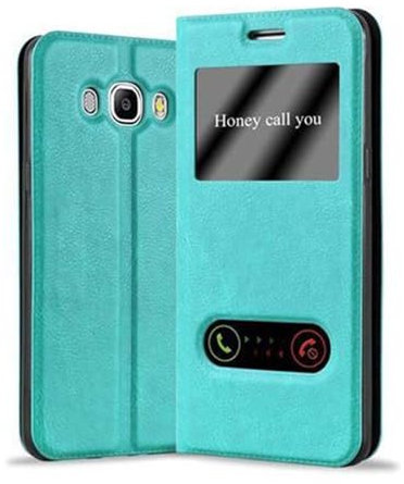 Cadorabo Funda Libro para Samsung Galaxy J7 2016 en Turquesa Menta - Cubierta Proteccíon con Cierre Magnético, Función de Suporte y 2 Ventanas- Etui Case Cover Carcasa