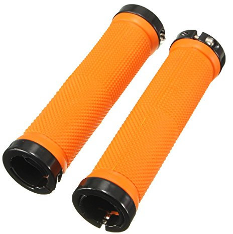 RETYLY 1 Paar Schraubgriffe Fahrrad Lenker Griffe Grips Trekking Lenkstangen MTB BMX Orange