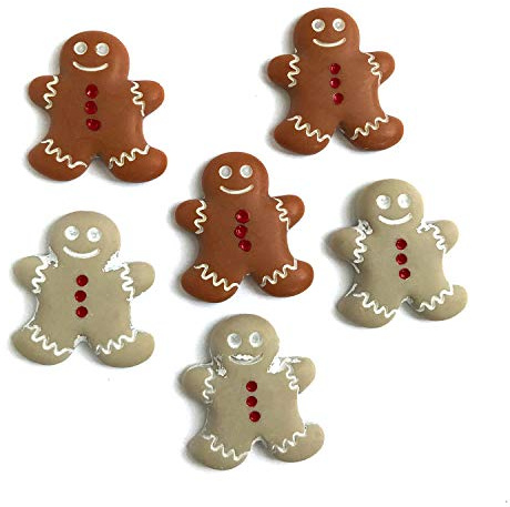 Buttons Galore Christmas Themed Buttons - Gingerbread Cookies