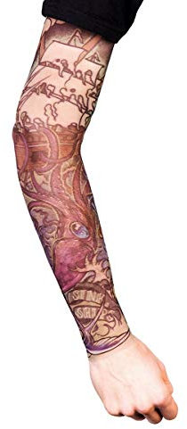 Maskworld Octopus - Tattoo Ärmel zum Überziehen - Armgröße: M - Kostüm-Zubehör für Halloween, Karneval & Motto-Party