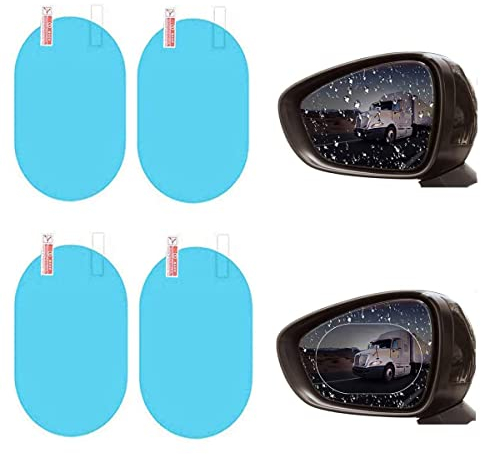 YANGWEN 4Pcs Auto Rückspiegel Film, Auto Rückspiegel Folie, HD Wasserdicht Anti-Beschlag-Spiegel Schutzfolie für Geeignet für die Meisten Autos für Autospiegel und Seitenfenster.