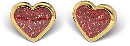 Sensitive by STUDEX, Glitter Herz Ohrstecker 6mm, Chirurgenstahl, 5 Varianten
