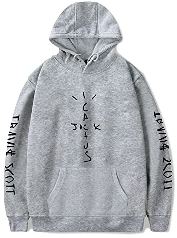 HUANHE Felpa con Cappuccio Unisex Rapper Travis Scott Astroworld Cactus Jack Felpa Nera Hip-Hop da Uomo per Donna