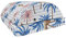 ABAKUHAUS Exotisch Fußstütze, Costa Tropical Palms Island, rutschfeste Rückseite Einstellbare ergonomische Memory Foam-Beinstütze für das Büro, 30 cm x 44 cm, Kamel-Blau und Blush