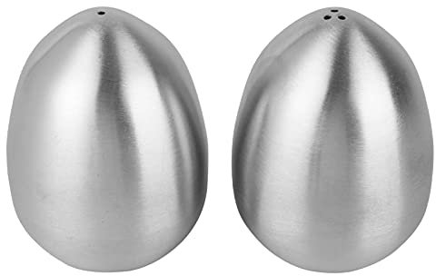 Cabilock 2 Unidades de Acero Inoxidable Agitador de Pimienta en Forma de Huevo Salero Especias Recipiente para Condimentos Recipiente para Botellas de Almacenamiento de Salsa Tarros (1 Y 3