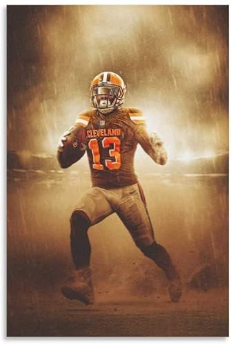 GPEIHANG Leinwand Malerei Bild American Football Spieler Odell Beckham Jr Star für Esszimmer Dekoration Poster Wandkunst Bilder Und Drucke 23.6x35.4(60x90cm) Kein Rahmen