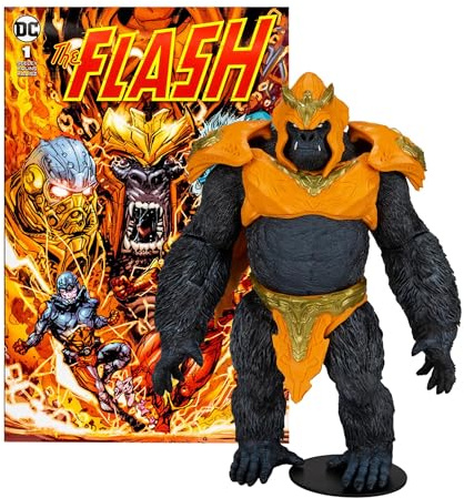 McFarlane Toys, DC Comic The Gorilla Grodd Mega Action Figure with 22 Moving Parts, Collectible DC Page Puncher Figure with Stand Base, Comic and Unique Collectible Character Card – Ages 12+