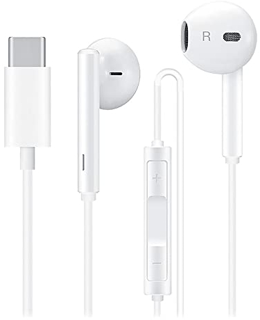 USB C Kopfhörer mit Kabel In-Ear Headset Digital Audio für Samsung Galaxy S25 S24 S23 S22 S21 S20 A55 A54 A53 A35 A34 für iPhone 16 16 Pro 15 15Pro iPad Pro Google Pixel 9 8 7 Xiaomi Mi13 Mi12