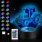 Moocuca Traktor Lampe, 3D LED Illusion Lampe, Nachtlicht für Kinder, Nachtlicht mit Fernbedienung 16 Farbwechsel Dimmbar Nachtlichter, Nachtlicht Junge Mädchen Schlafzimmer Dekor