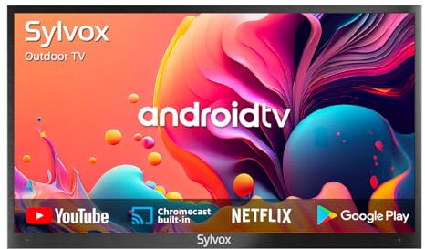 SYLVOX Outdoor TV, 4K UHD 75 Inch Smart TV, IP55 Waterproof 1000 nits Brightness for Partial Sun, Outdoor Television Powered by Android OS, Works with Voice Assistant & Screen Cast (Deck Pro)
