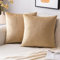 EMEMA Samt Kissenbezug Kissenhülle Dekorative Dekokissen Sofakissen Lendenkissen Wurfkissenbezug mit Verstecktem Reißverschluss Schlafzimmer Sofa 2er Set 40x40 cm Khaki