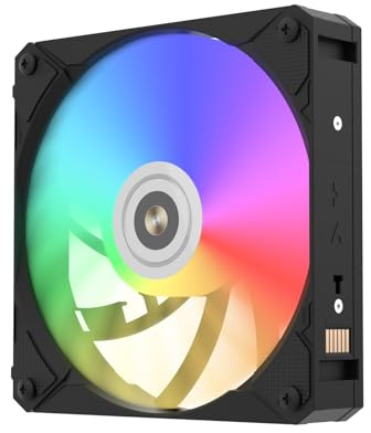 ALSEYE Infinity i12 PC Case Fan, Snap-in Connection Structure ARGB & PWM 120mm PC Case Cooling Fan - Black