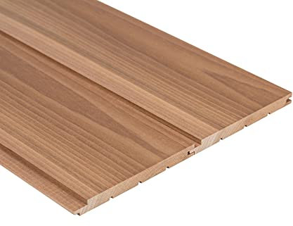Saunainter Profilholz Thermo-Magnolia Klasse A Nut-Feder STS10 15x170mm 2400mm 6Stk Baumaterial für Sauna und Innenräume