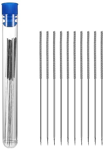 3D Drucker Düse Reinigung Kit, 3D Drucker Düsen Reinigungsnadel, Edelstahl Extruder Düse Reiniger, 10 Stücke 0.4mm druckernadeln Edelstahl Düsen Reinigungsnadeln Cleaning Needles Kits, Silberig
