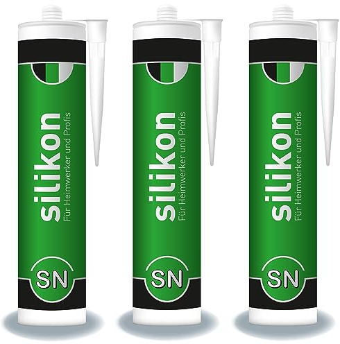 Bau- & Fenster-Silikon 310 ml Kartusche weiß, Innen/Aussenbereich, Dichtstoff für Anschluss- und Dehnungsfugen, wasserdicht, UV- und witterungsbeständig (3)