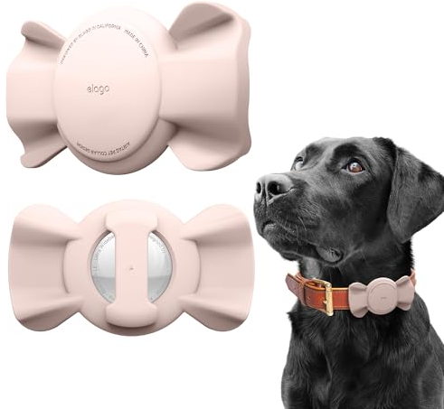 elago Ribbon Hülle für Haustierhalsband, kompatibel mit Apple AirTag, niedlich gestaltete Halterung für Hunde- und Katzenhalsband, Schlaufengeschirr [Ortungsgerät Nicht im Lieferumfang enthalten]