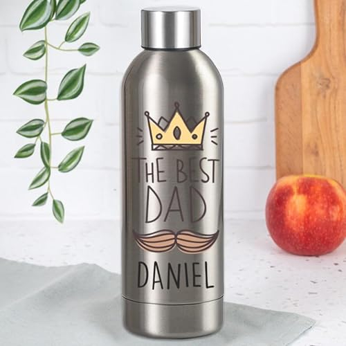 Wanapix | Botella Agua Personalizada | Regalo Día del Padre | Acero Inoxidable | Botella Térmica | 800ml | Regalo Original Hombre | The best dad