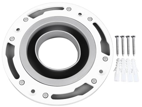 Kit de Reparación de Bridas para Inodoro, Se Adapta a Tuberías de 4 y 5 Pulgadas o Tuberías de Desagüe de 3 Pulgadas, ABS de Silicona, Fácil Instalación con Arandelas de Manga