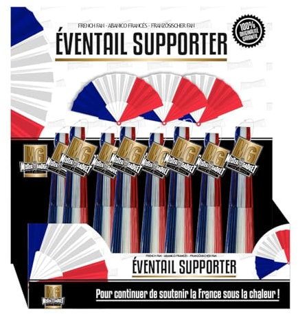 MISTER GADGET CMP Eventail Drapeau Français/Bleu, Blanc,Rouge