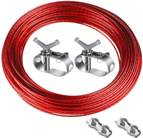 Drahtspannseil für Poolplanen,2mm Länge 40 m 2 Stück Spannschloss für Seil Poolabdeckung,Drahtseil Spanner mit Stahlseil,Draht spannseil Pool,Spannseil Spanndrahtseil für Befestigung Poolabdeckung